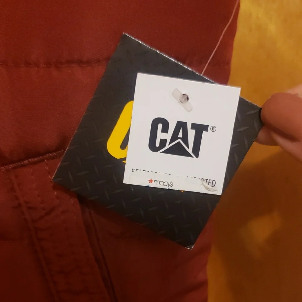 NWT CAT Burgandy Puffer Vest